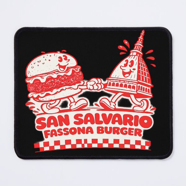 Artikelvorschau, San Salvario Fassona Burger - Retro 30er Jahre Cartoon entworfen und verkauft von Torinostalgia.