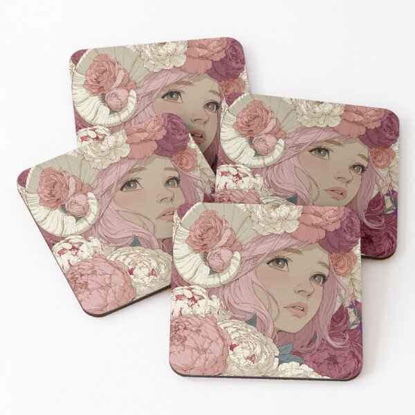 Item preview, Blush Bloom Horned Goddess designed and sold by MythicMood.