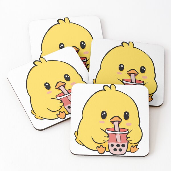 Item preview, Kawaii Cute Chick Drinking Boba Tea - Chibi Bubble Tea Yellow Bird designed and sold by LYAN-STORE.