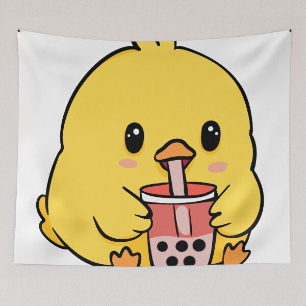 Item preview, Kawaii Cute Chick Drinking Boba Tea - Chibi Bubble Tea Yellow Bird designed and sold by LYAN-STORE.