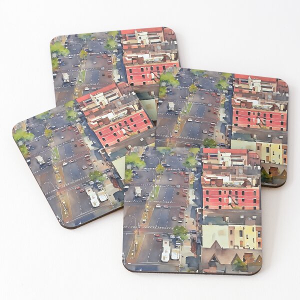 Item preview, Red Blocks and Grey Streets designed and sold by RCWatercolours.