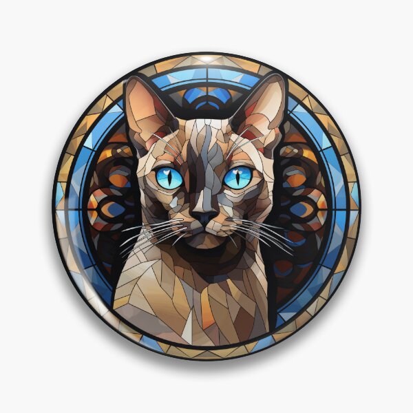 Item preview, Tonkinese Cat Stained Glass Leadlight Artistic Design Boys Girls designed and sold by rafaeltto.
