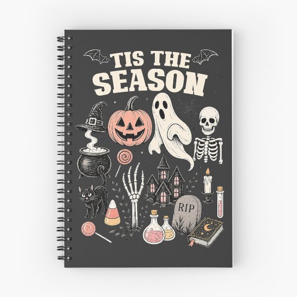 Item preview, Vintage Halloween Tee Skeleton Pumpkin Ghost Tis The Season Retro Spooky Season Shirt designed and sold by LessIsLoud.