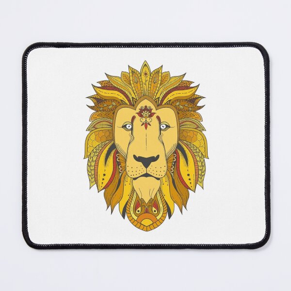 Item preview, Majestic Tribal Lion Mandala Art – Intricate Geometric Big Cat Illustration with Boho Sacred Patterns, Golden Wildlife Design for Animal Lovers designed and sold by Charonde.
