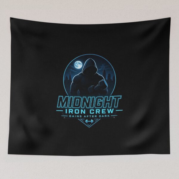 Item preview, Midnight Iron Crew Gains After Dark Hooded Gym Fitness Motivation designed and sold by HYPNK.