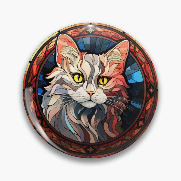 Item preview, Turkish Angora Cat Stained Glass Leadlight Artistic Design Boys Girls designed and sold by rafaeltto.