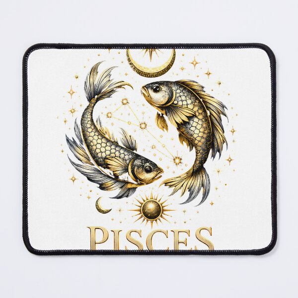 Item preview, Pisces Zodiac Sign | Celestial Gold Fish Astrology Design designed and sold by CalmMandala.