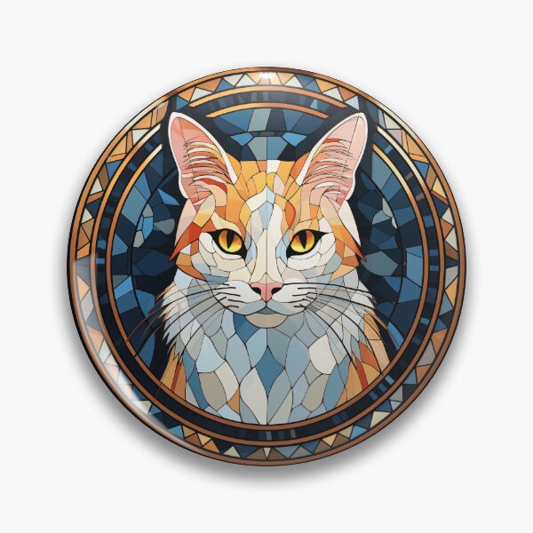 Item preview, Turkish Van Cat Stained Glass Leadlight Artistic Design Boys Girls designed and sold by rafaeltto.