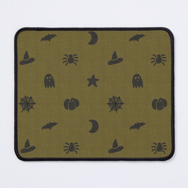 Item preview, Ghouls & Co - Retro Whimsigoth Halloween Pattern Olive Black designed and sold by DesigndN.