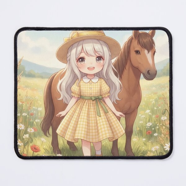 Item preview, Little Girl With Her Pony In Meadow designed and sold by Azurart2.