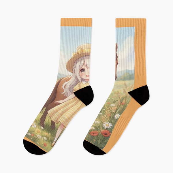 Item preview, Little Girl With Her Pony In Meadow designed and sold by Azurart2.