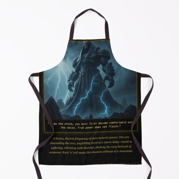 Item preview, True Power Does Not Flinch - Cyberpunk Storm Colossus Art Print designed and sold by Elias & Gem Protocol - Aetheric Code Scribe.