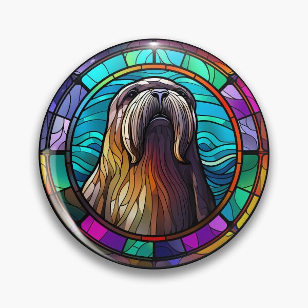 Item preview, Walrus Stained Glass Leadlight Artistic Design Boys Girls designed and sold by rafaeltto.