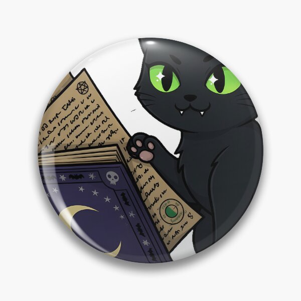 Item preview, Black Cat with Spellbook designed and sold by IllumeInk.