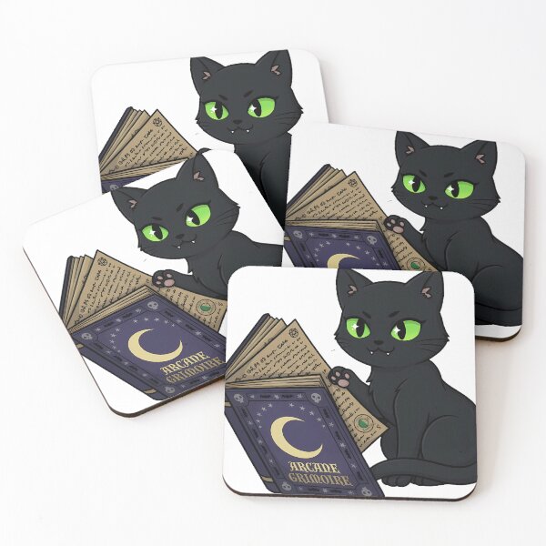Item preview, Black Cat with Spellbook designed and sold by IllumeInk.