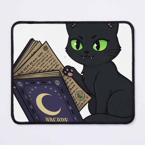 Item preview, Black Cat with Spellbook designed and sold by IllumeInk.