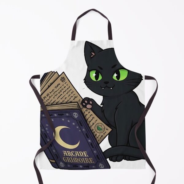 Item preview, Black Cat with Spellbook designed and sold by IllumeInk.