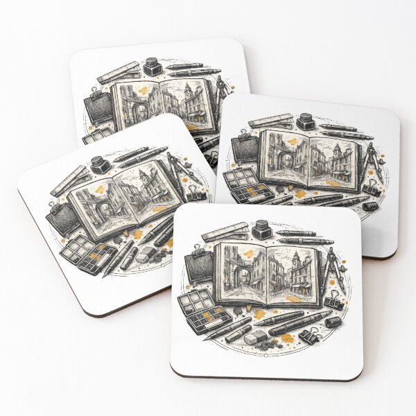 Item preview, T-Shirt - Sticker - Streets in Ink: Architectural Sketchbook designed and sold by ForeverPrintsOK.