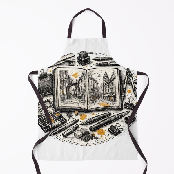 Item preview, T-Shirt - Sticker - Streets in Ink: Architectural Sketchbook designed and sold by ForeverPrintsOK.