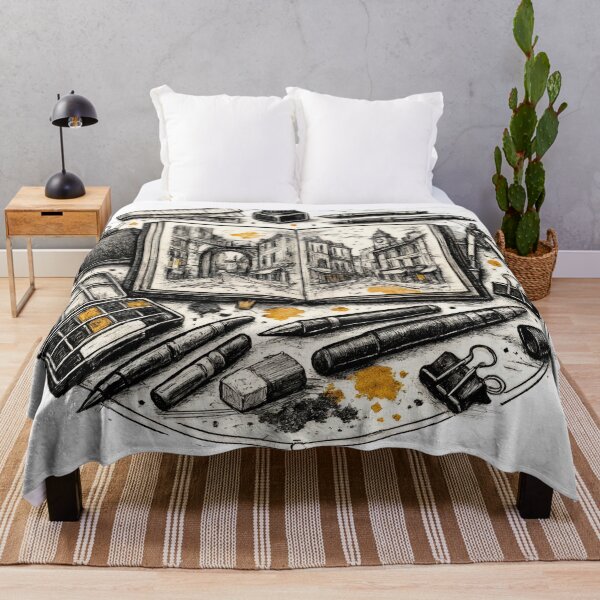 Item preview, T-Shirt - Sticker - Streets in Ink: Architectural Sketchbook designed and sold by ForeverPrintsOK.