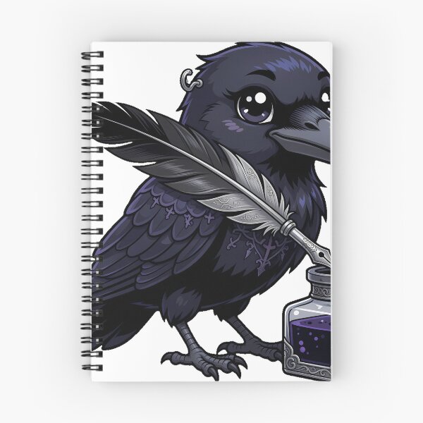 Item preview, Raven with Quill and Inkwell designed and sold by IllumeInk.