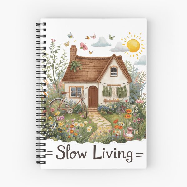 Artikelvorschau, Entschleunigtes Leben | Verspielte botanische Illustration im Cottagecore-Stil entworfen und verkauft von catcurio.