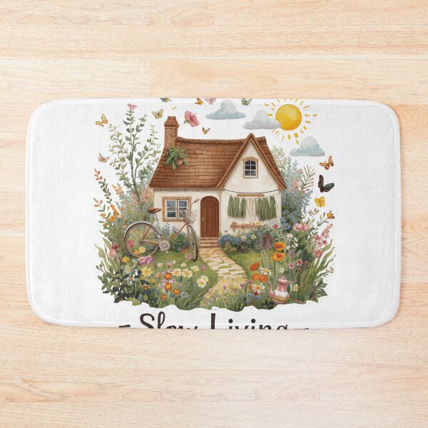 Item preview, Slow Living | Whimsical Cottagecore Cottage Botanical Illustration designed and sold by catcurio.