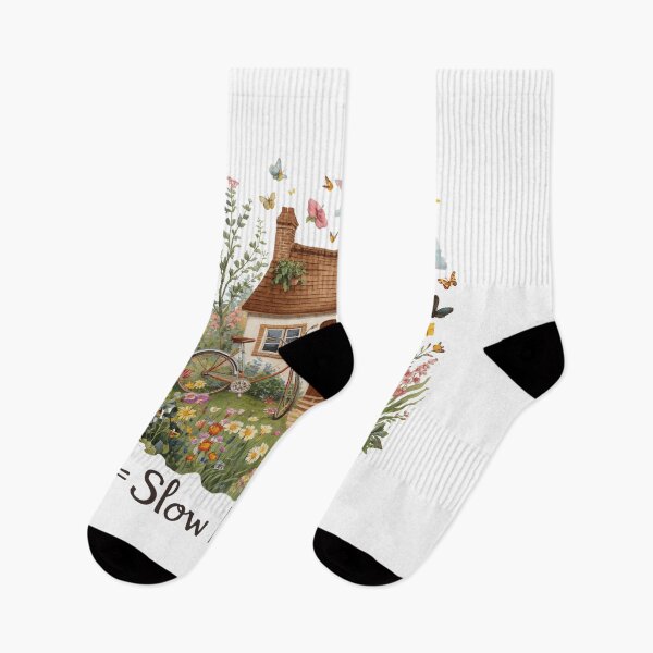 Item preview, Slow Living | Whimsical Cottagecore Cottage Botanical Illustration designed and sold by catcurio.