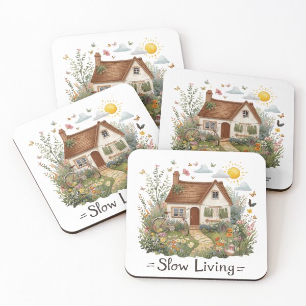 Artikelvorschau, Entschleunigtes Leben | Verspielte botanische Illustration im Cottagecore-Stil entworfen und verkauft von catcurio.