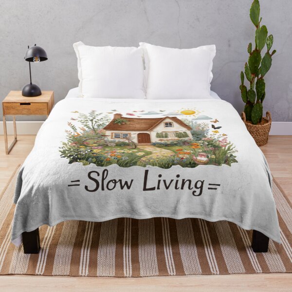 Item preview, Slow Living | Whimsical Cottagecore Cottage Botanical Illustration designed and sold by catcurio.