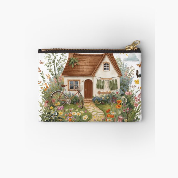 Aperçu de l'œuvre Slow Living | Illustration botanique champêtre et fantaisiste créée et vendue par catcurio.