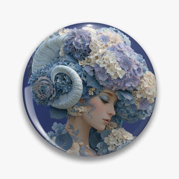 Item preview, Blue Hydrangea Goddess Queen | Floral Fantasy Portrait designed and sold by MythicMood.