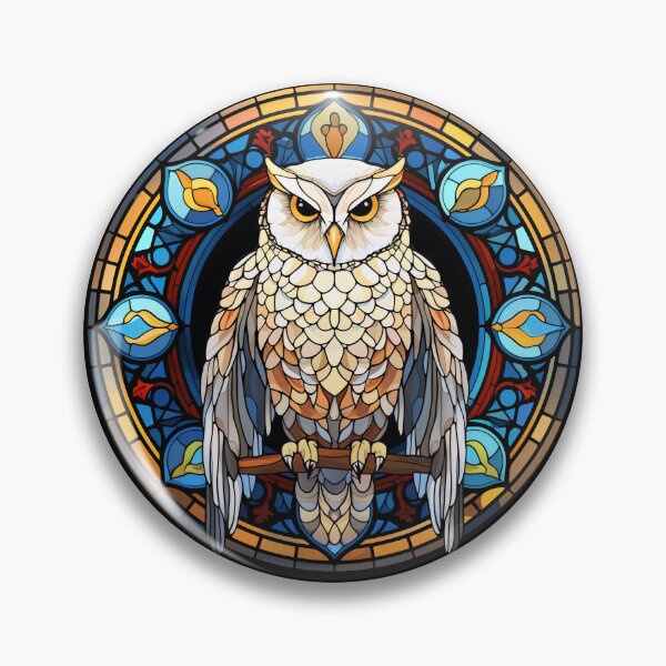 Item preview, White Owl Stained Glass Leadlight Artistic Design Boys Girls designed and sold by rafaeltto.