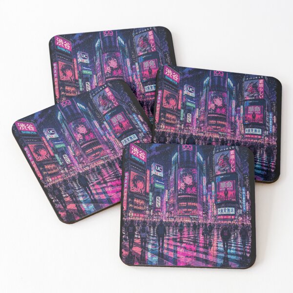 Item preview, Cyberpunk Japan Neon City Nocturnal Art designed and sold by W&RParadise.