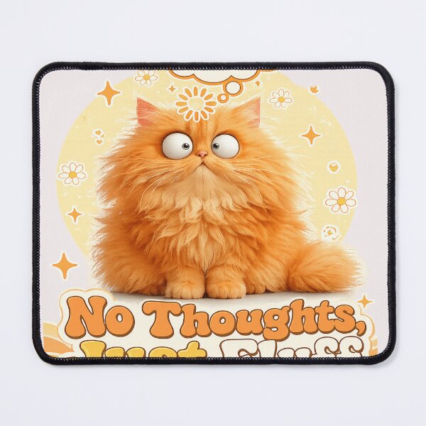 Item preview, No Thoughts Just Fluff Funny Orange Tabby Cat Goofy Dumb designed and sold by Salwastore.