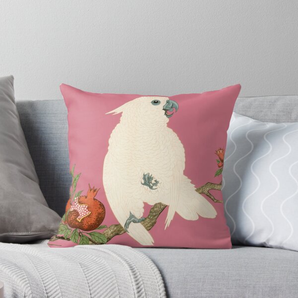 Item preview, Japanese Animal Art - Parrot - Modern Ukiyo-e - Japandi, Pink designed and sold by Black Swallow.