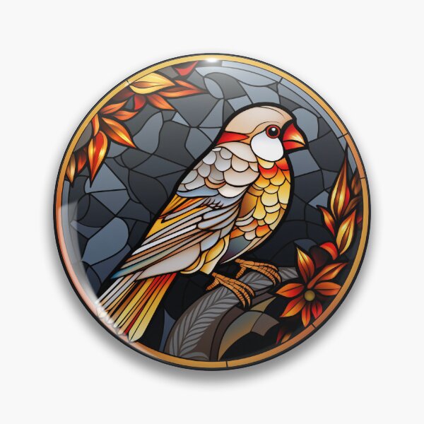 Item preview, Zebra Finch Stained Glass Leadlight Artistic Design Boys Girls designed and sold by rafaeltto.
