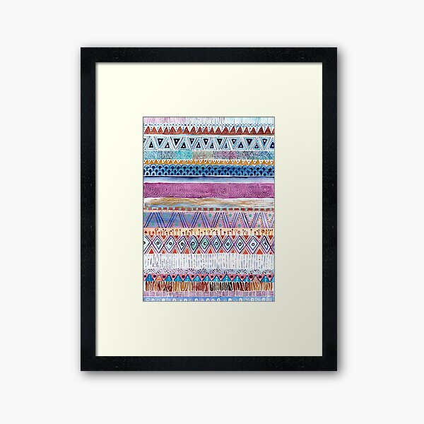 Tribal Watercolor Pattern Framed Art Print