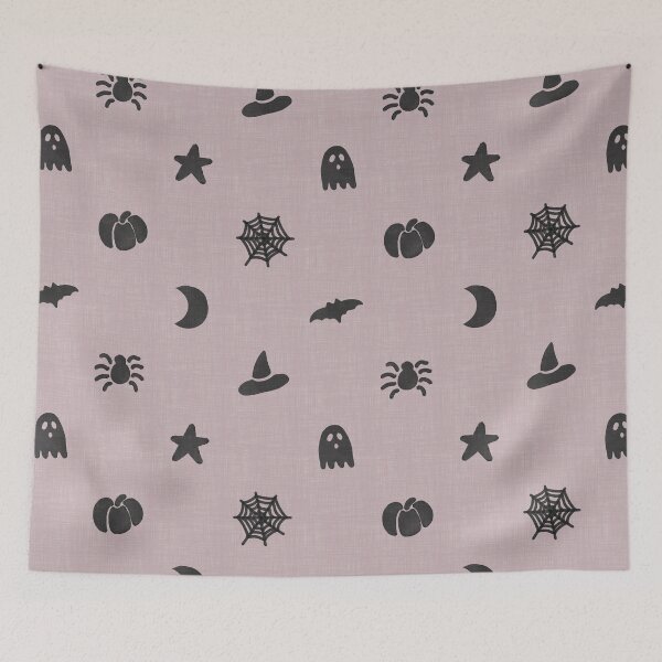 Item preview, Ghouls & Co - Retro Whimsigoth Halloween Pattern Lilac Black designed and sold by DesigndN.