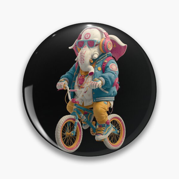 Item preview, Cool Streetwear Elephant Riding BMX Bike Green Jacket Orange Pants Art designed and sold by PANNARUK THAILAND.