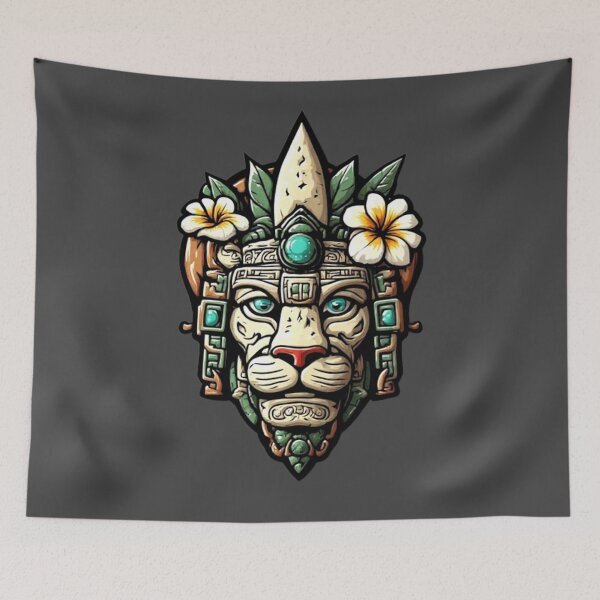 Item preview, Elysium Echoes - Mayan Jaguar Warrior Totem & Sacred Bloom designed and sold by Shift-Bloom.