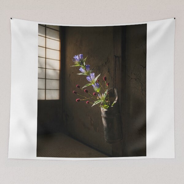 Item preview, Japanese Autumn Gentian Chabana Floral Photography designed and sold by conohitoAI-ArtGallery.