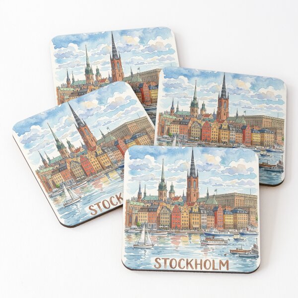 Item preview, A Watercolor Design of Stockholm - Sweden designed and sold by markdavidd.