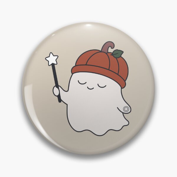 Item preview, Cozy Pumpkin Ghost with Magic Wand - Minimalist Retro Illustration designed and sold by suncorner28.