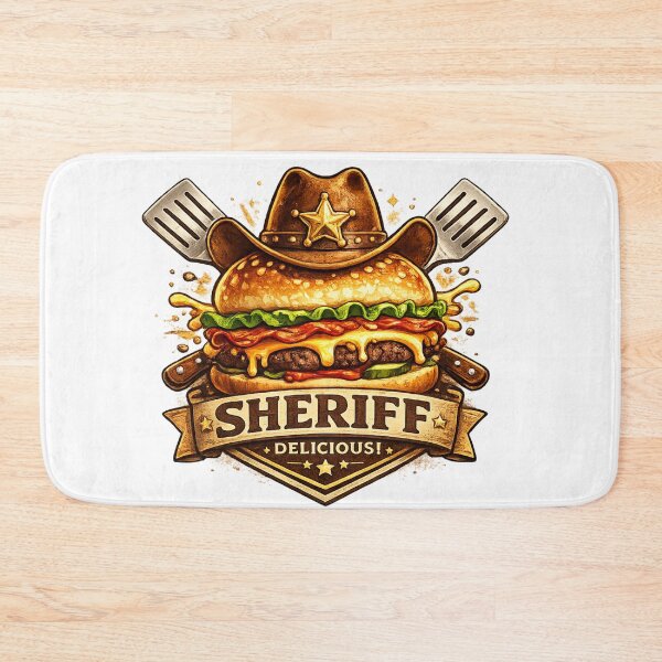 Item preview, Sheriff Delicious: Cowboy BBQ Cheeseburger Western Rodeo Design designed and sold by irfanshikh.