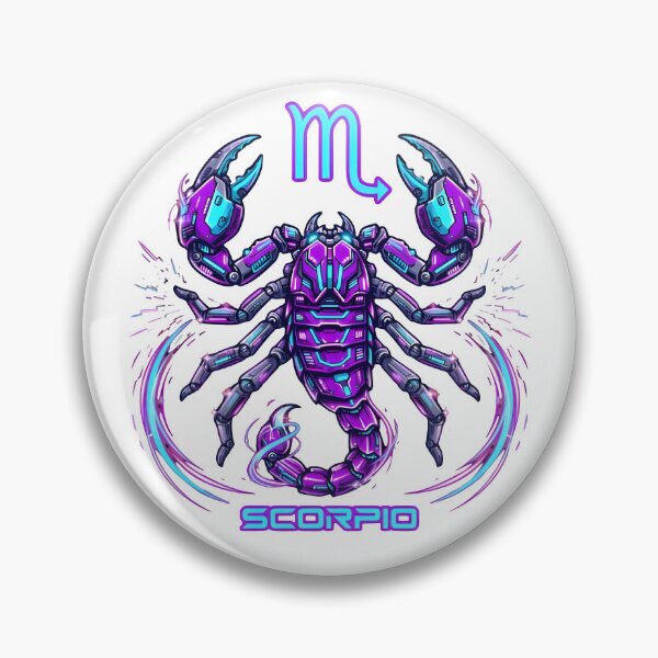 Item preview, Scorpio Neon Purple Cyber Scorpion Glow Zodiac Art designed and sold by Zodiac Celestial Art.