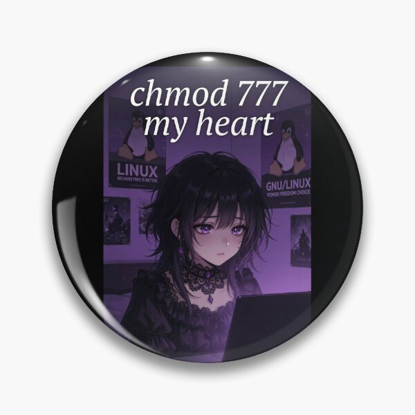 Item preview, chmod 777 My Heart - Goth Anime Linux Programmer Girl designed and sold by Amber Sky Creations.