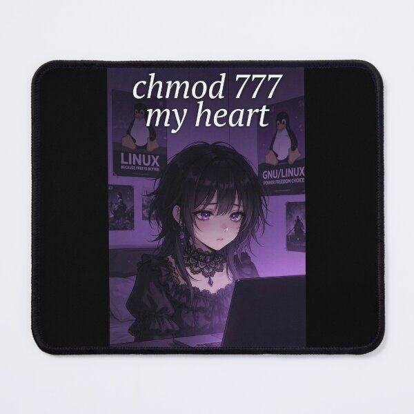 Item preview, chmod 777 My Heart - Goth Anime Linux Programmer Girl designed and sold by Amber Sky Creations.