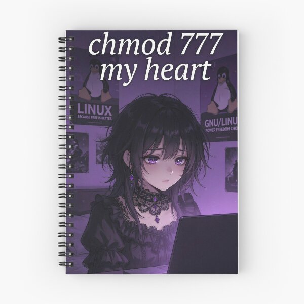 Item preview, chmod 777 My Heart - Goth Anime Linux Programmer Girl designed and sold by Amber Sky Creations.