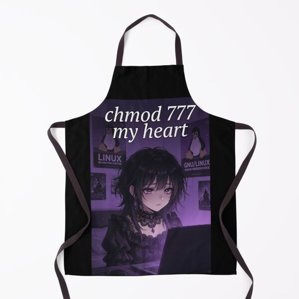 Item preview, chmod 777 My Heart - Goth Anime Linux Programmer Girl designed and sold by Amber Sky Creations.